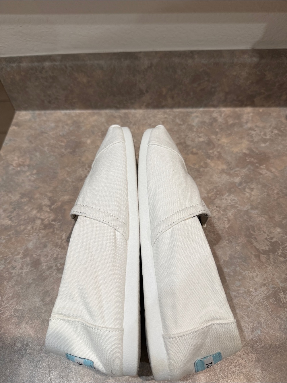 Toms Off-White Canvas Slip-On Shoes - Picture 3 of 6